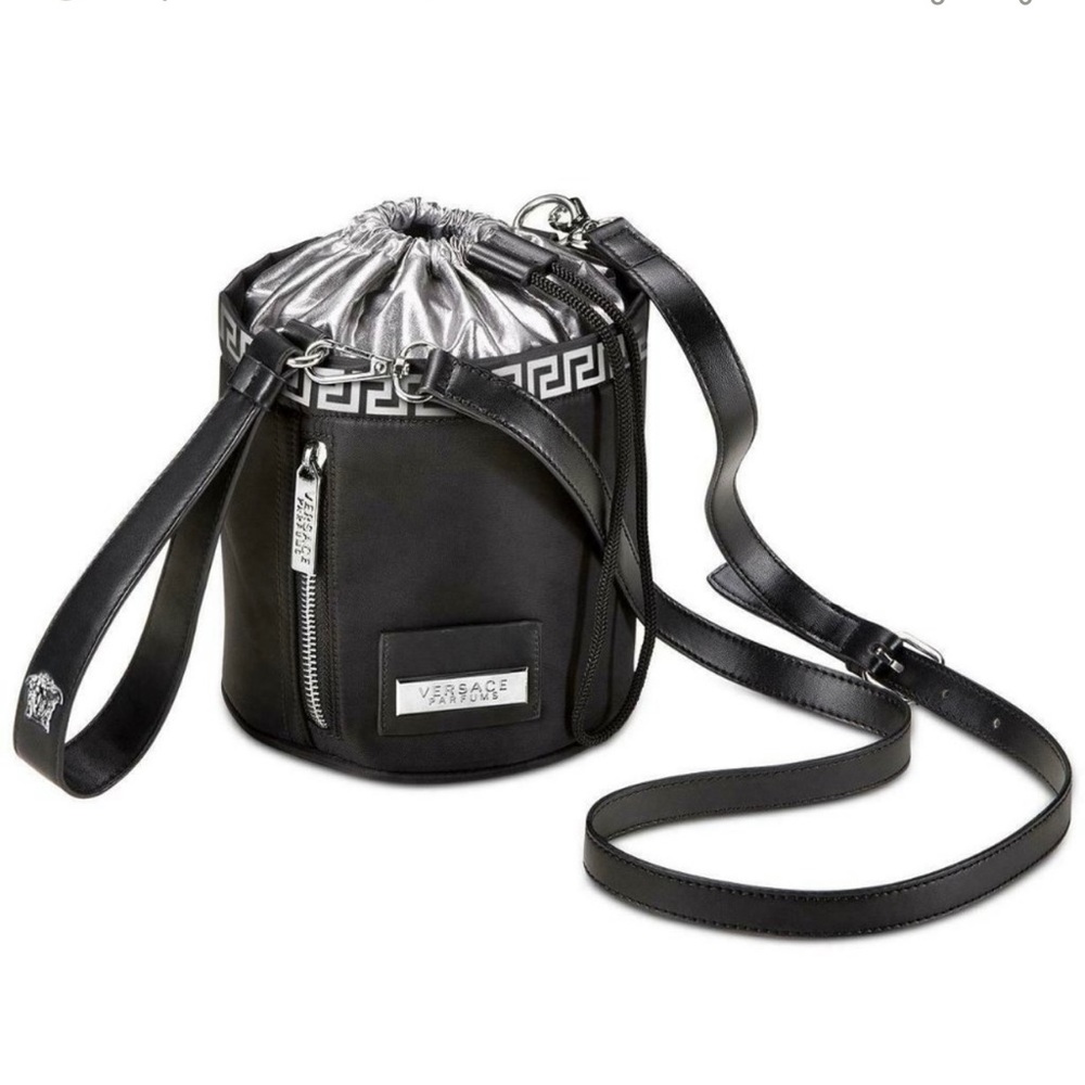 Versace Black and Silver Mini Bucket Bag